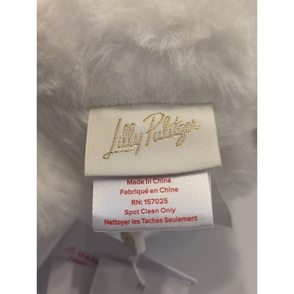 NWT Lilly Pulitzer Plush Bunny Rabbit Floral Ears Feet White Easter 9" - Picture 10 of 10